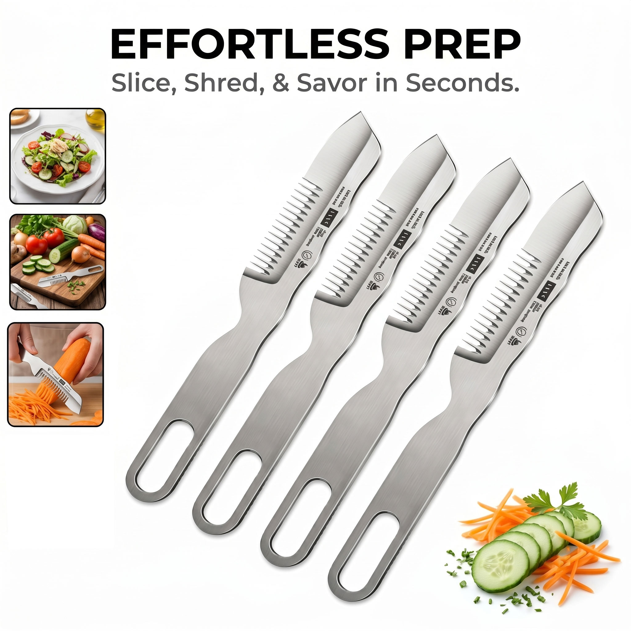 Kitchen Gadgets Vegetable Chopper - เครื่องตัดต้นหอมอเนกประสงค์ สแตนเลส ที่หั่นหัวหอม 2-in-1 เครื่องหั่นผัก เครื่องสับอาหารในครัว