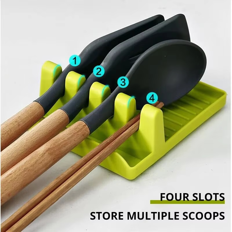 Kitchen Gadgets Under 100 - ที่วางช้อนส้อมพลาสติกกันลื่น 1 ชิ้น สำหรับจัดระเบียบบนเคาน์เตอร์ครัว เหมาะสำหรับตะเกียบ ตะหลิว