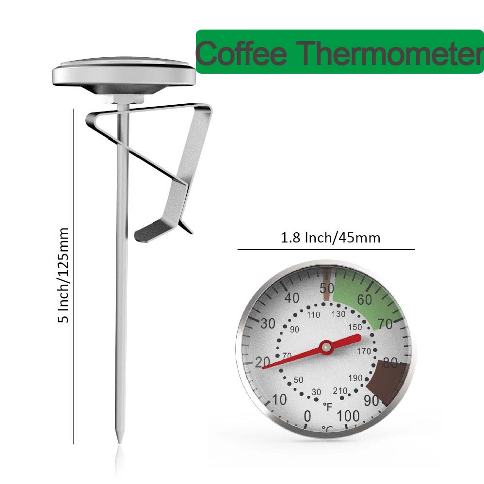 Zyliss Kitchen Gadgets - 0-100 ° C เครื่องวัดอุณหภูมิอาหารสแตนเลสกาแฟนมเครื่องวัดอุณหภูมิปรับ CLAMP ครัวอาหารทําอาหารเครื่องดื่มเครื่องมืออุปกรณ์เสริม