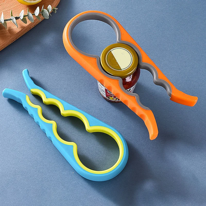 Kitchen Gadgets For Seniors - ที่เปิดฝาขวด 4 in 1 แบบมัลติฟังก์ชัน ที่จับฝาขวดกันลื่น