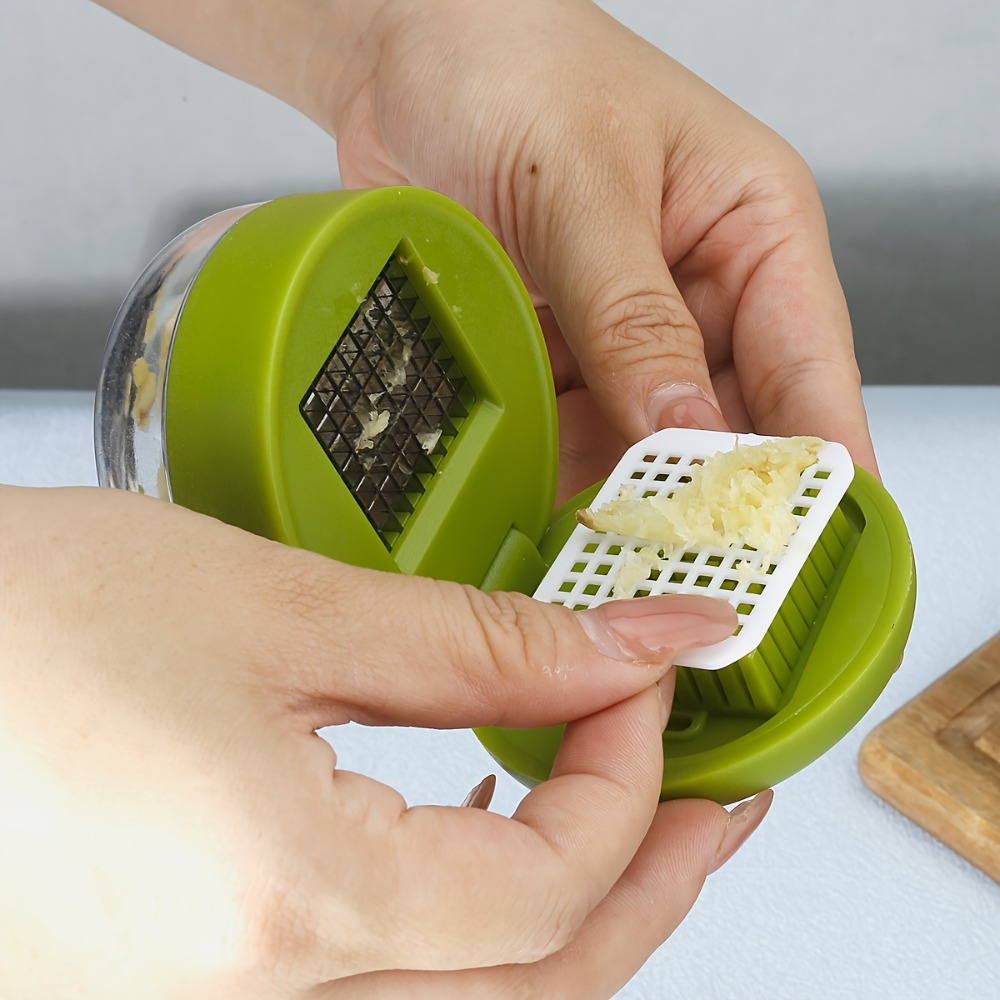 Kitchen Gadgets Vegetable Chopper - เครื่องสับกระเทียมแบบมือถือขนาดเล็ก 1 ชิ้น, เครื่องบดกระเทียมและหั่นหัวหอมพร้อมภาชนะ