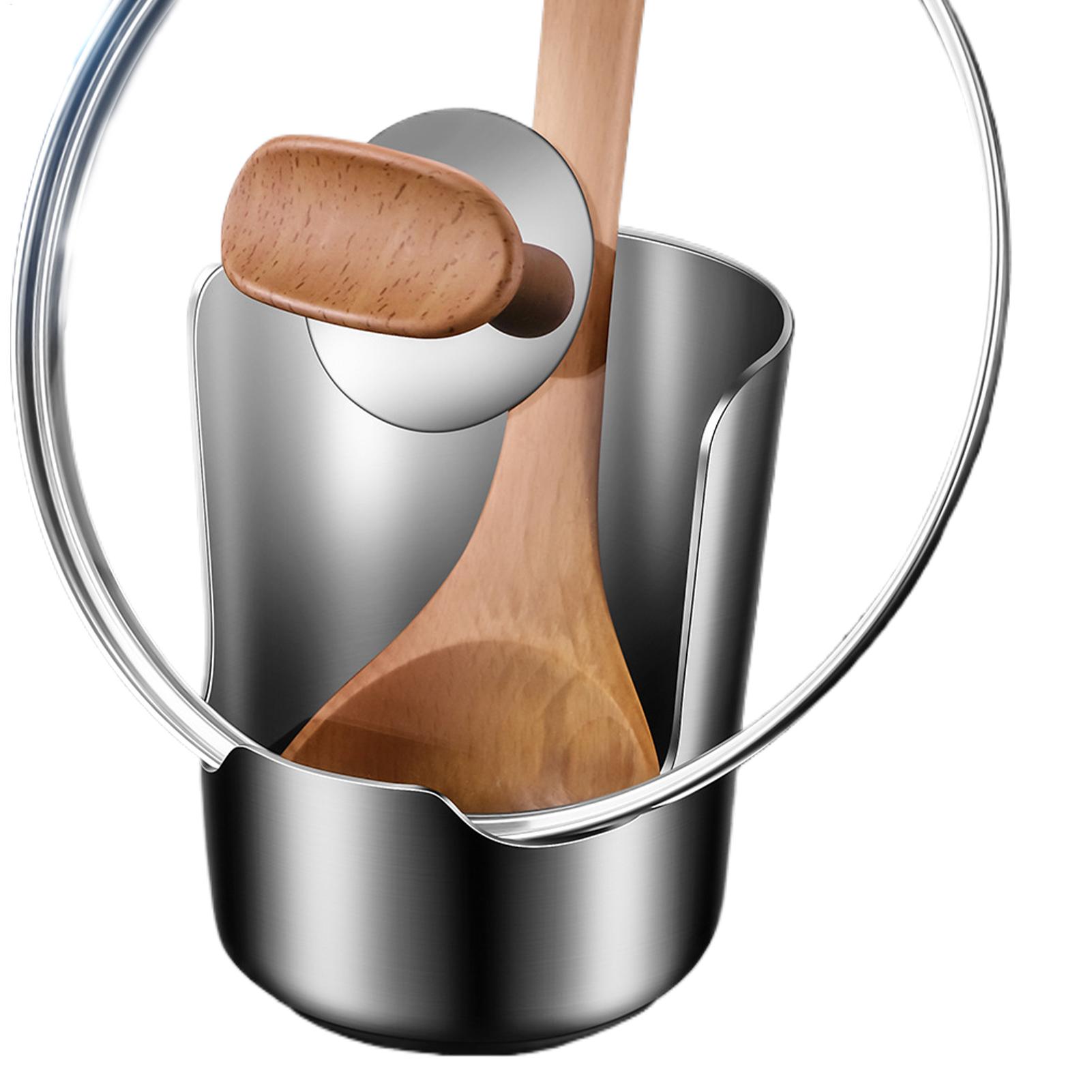 Kitchen Gadgets Under 100 - ที่วางฝาหม้อสแตนเลสกันลื่น ชั้นวางอุปกรณ์ครัวแบบกว้างสำหรับที่ขูด ทัพพี ที่คีบ ตะหลิว ตู้เก็บของ