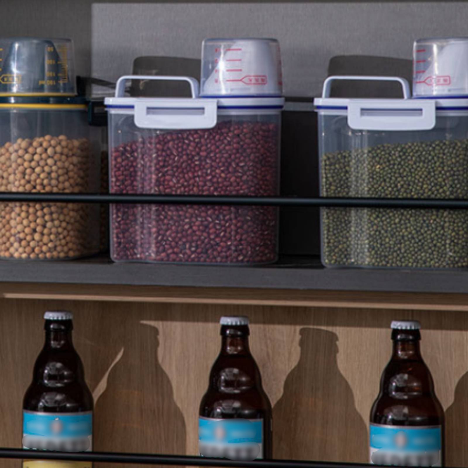 Food Storage Containers - ภาชนะเก็บข้าวสาร ป้องกันความชื้น พร้อมที่ตวง ช่วยรักษาความสดของอาหาร ปิดสนิท รินง่าย