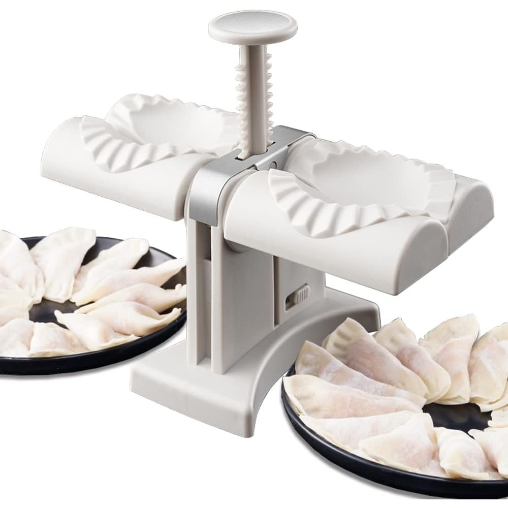 Kitchen Gadgets For Seniors - เครื่องทำเกี๊ยวอัตโนมัติ ทำความสะอาดง่าย แบบกดสองหัว แม่พิมพ์ทำขนมเปี๊ยะ ขนมจีบ ใช้ซ้ำได้