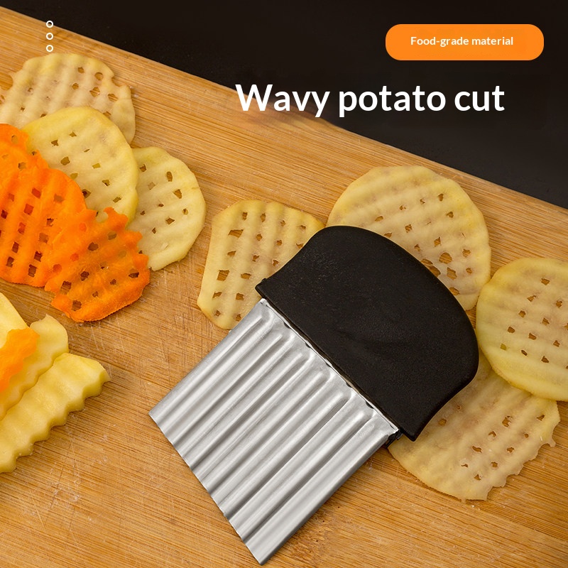 Kitchen Gadgets Vegetable Chopper - เครื่องตัดสแตนเลสแบบลอนสำหรับหั่นมันฝรั่ง เครื่องตัดเฟรนช์ฟรายส์ เครื่องหั่นผักและผลไม้ อุปกรณ์ครัว