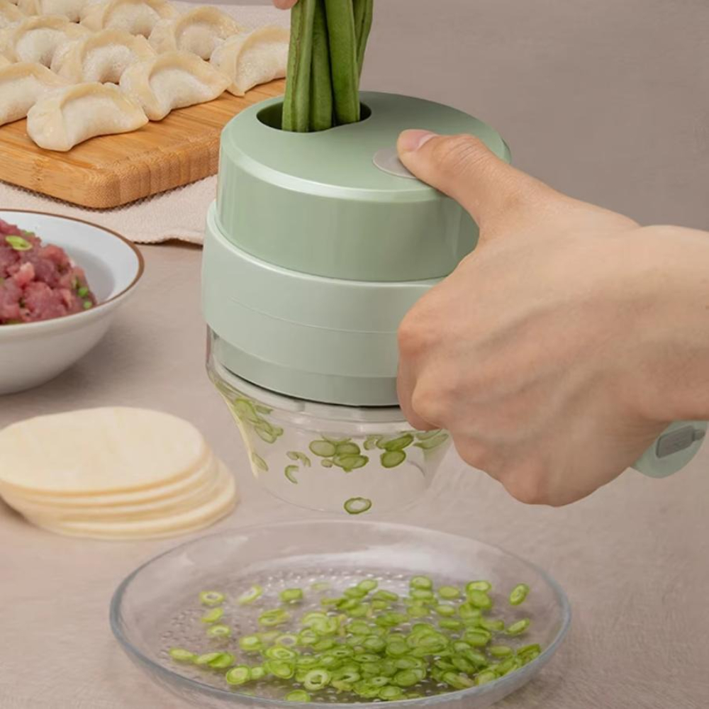 Kitchen Gadgets Vegetable Chopper - เครื่องตัดผักไฟฟ้าอเนกประสงค์ เครื่องเตรียมอาหารแบบมือถือ เครื่องบดผลไม้และเนื้อขนาดเล็ก พร้อมที่บดแบบ USB อุปกรณ์ครัว