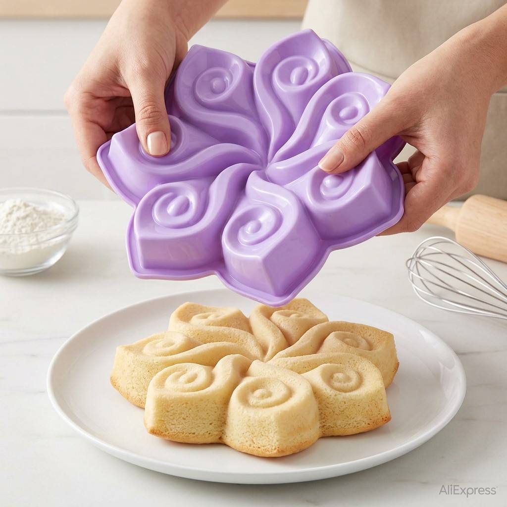 แม่พิมพ์เค้กซิลิโคนรูปดอกไม้ขน - Zyliss Kitchen Gadgets บทวิจารณ์และราคา
