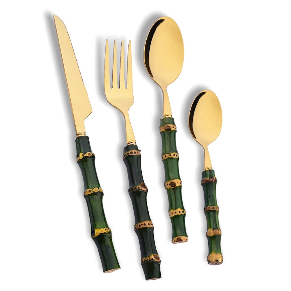 ชุดอาหารเย็นด้ามไม้ไผ่ธรรมชาติ - Kitchen Gadgets Green บทวิจารณ์และราคา