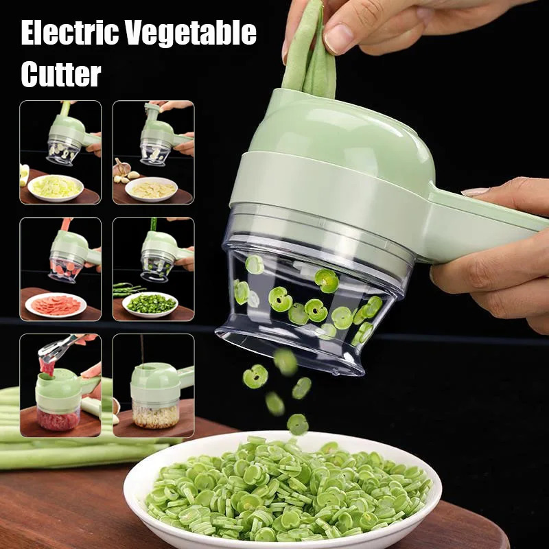 เครื่องหั่นผักไฟฟ้า 4 in 1 เคร - Kitchen Gadgets Vegetable Chopper บทวิจารณ์และราคา