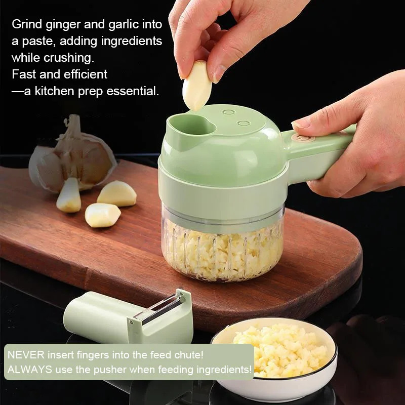 เครื่องหั่นผักไฟฟ้า 4 in 1 เคร - Kitchen Gadgets Vegetable Chopper บทวิจารณ์และราคา